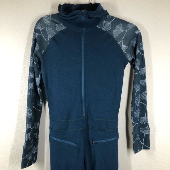 Wild Rye Olivia Onsie Base Layer Cycling Jumpsuit 100% Merino Wool Teal Size 0 - Picture 2 of 8